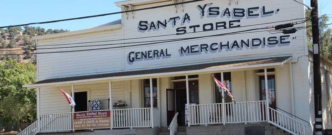 An image of the well-known Santa Ysabel Store off HIghway 78, east of Julian.