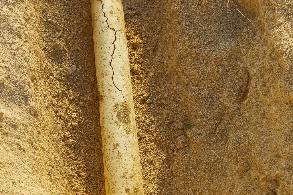 A cracked PVC water service line was located and repaired in Borrego Springs, CA.
