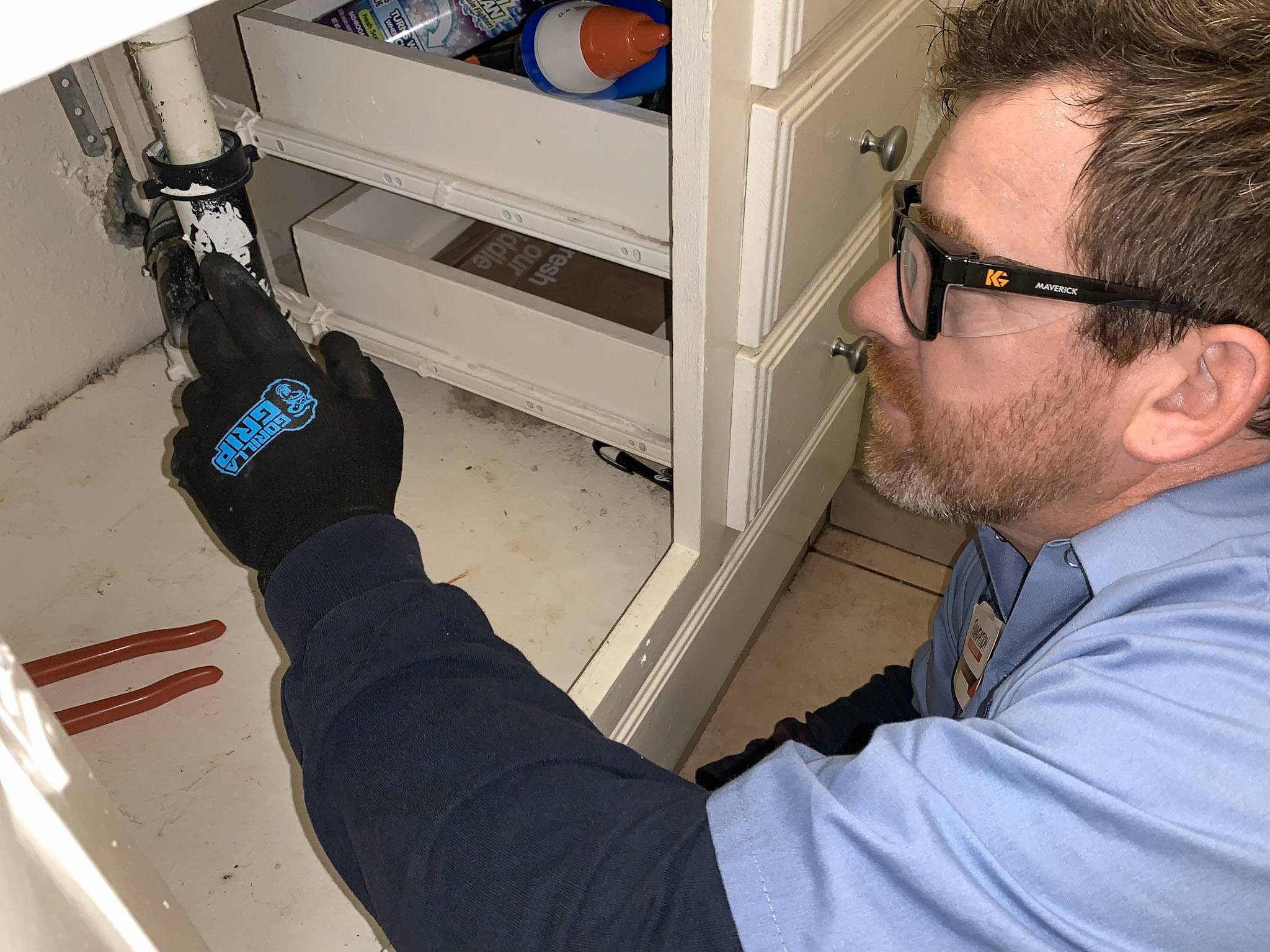 An Escondido plumber performs a routine plumbing inspection at a home in Escondido, CA to prevent leaks and costly repairs in the future.