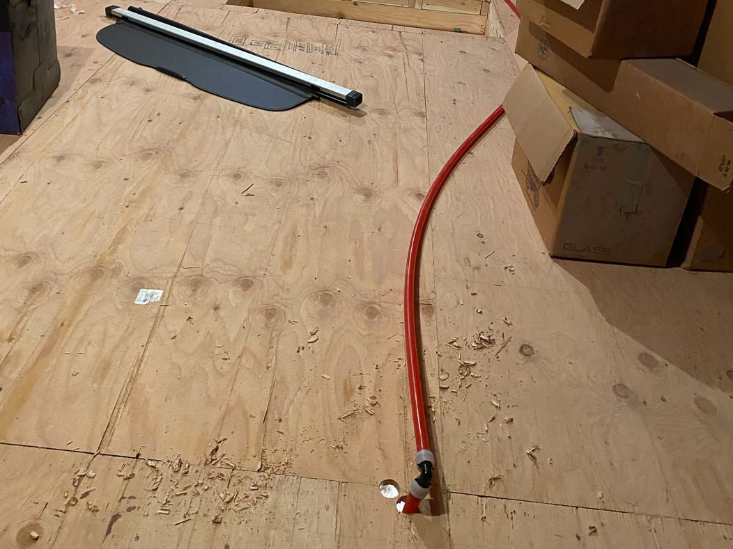 little-guy-plumbing-slab-leak-repair-poway A slab leak in Poway was repaired by rerouting the lline through the attic using PEX pipe.