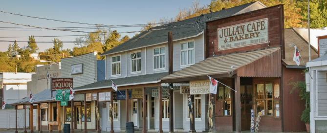 A nice picture of Julian Cafe on Main Street in Julian, CA.