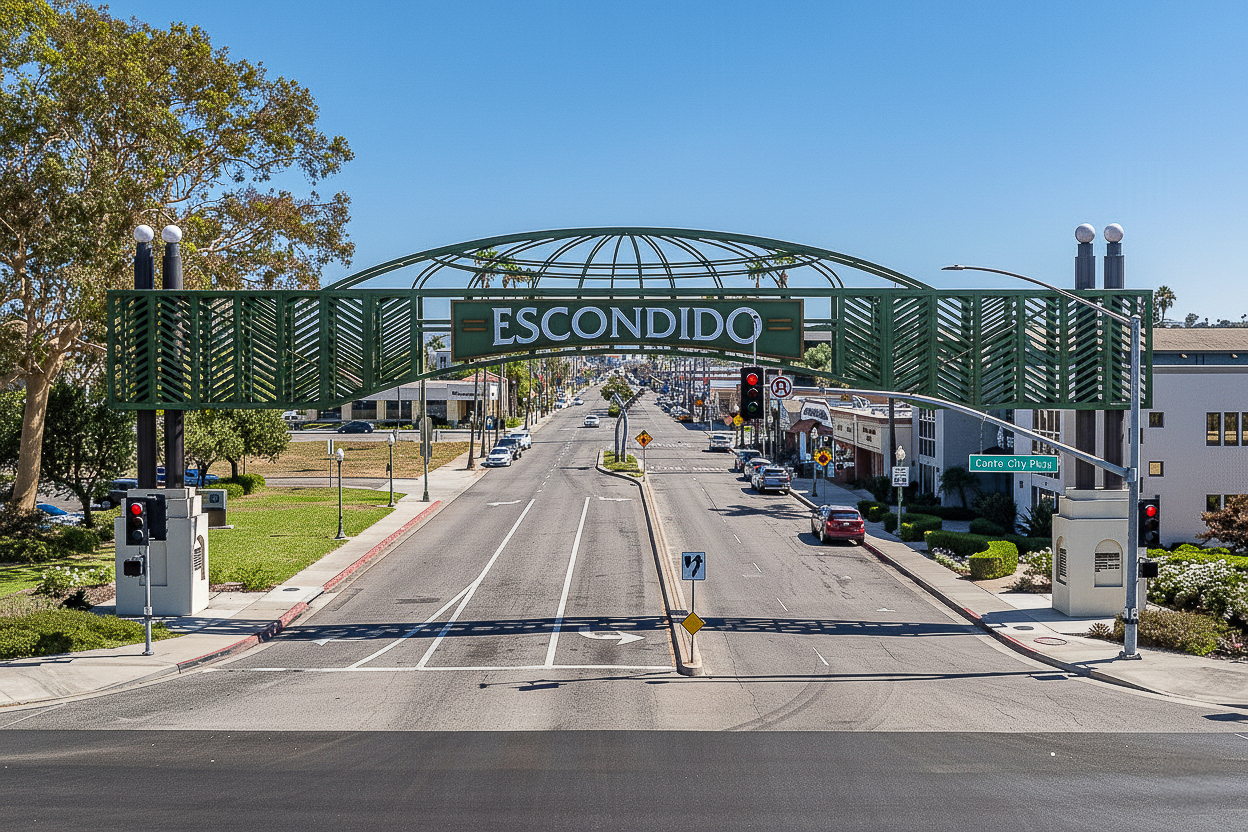 residential-plumbing-escondido-ca The Escondido arch on Grand Ave represents residential plumbing services by Little Guy Plumbing.