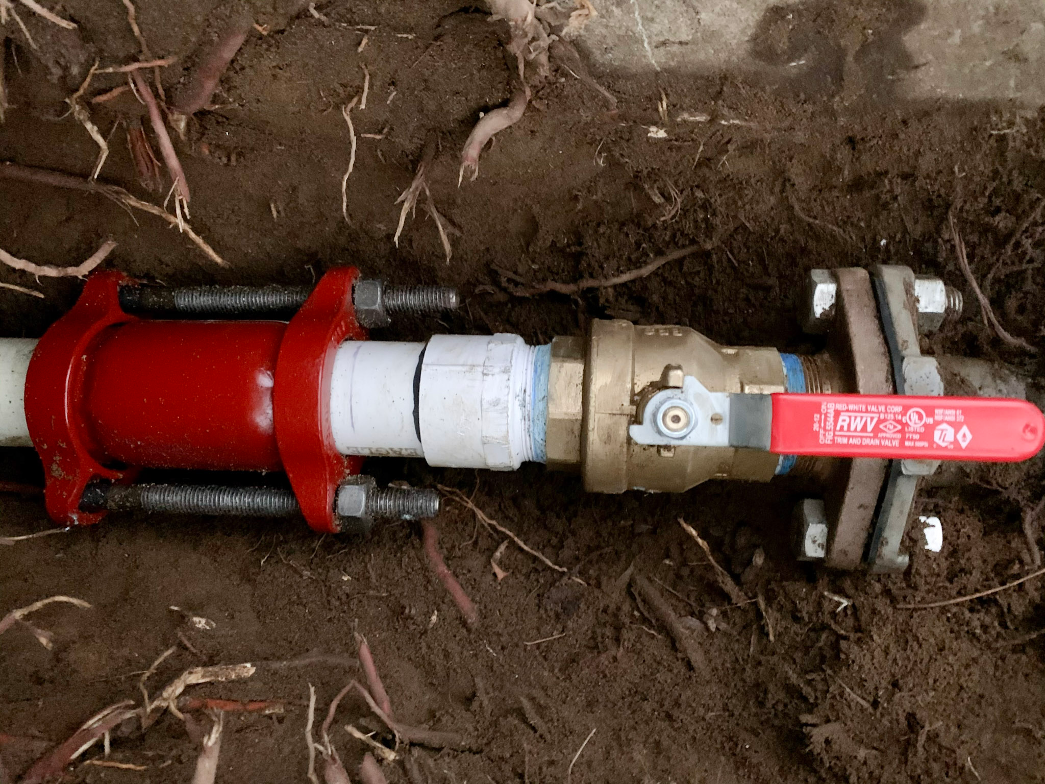 main-water-service-line-repair A spot repair is performed on a main service line of an Escondido home.