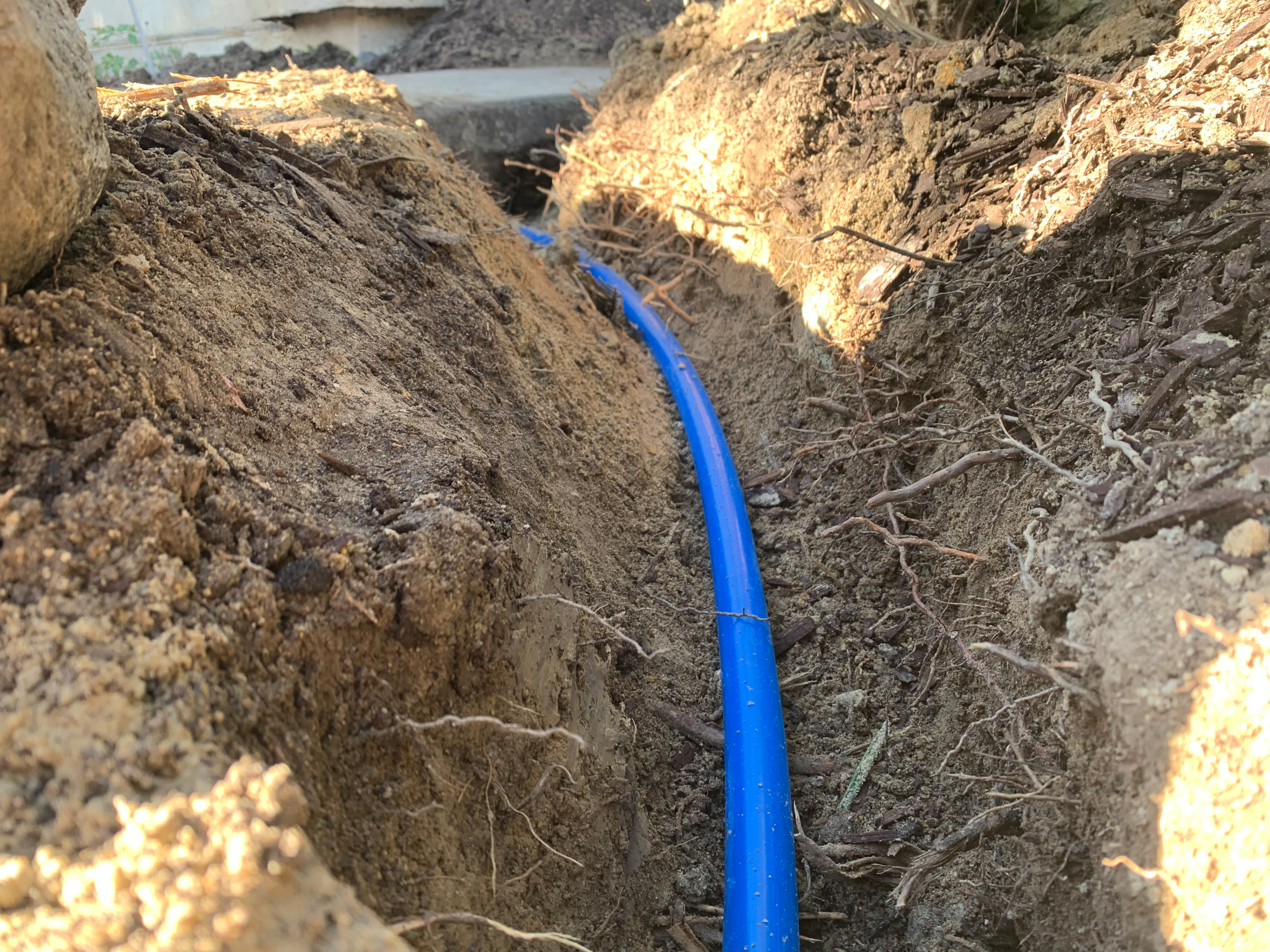 main-water-service-line-replacement A main water service line replacement in Escondido resolved a leak and improved water pressure.