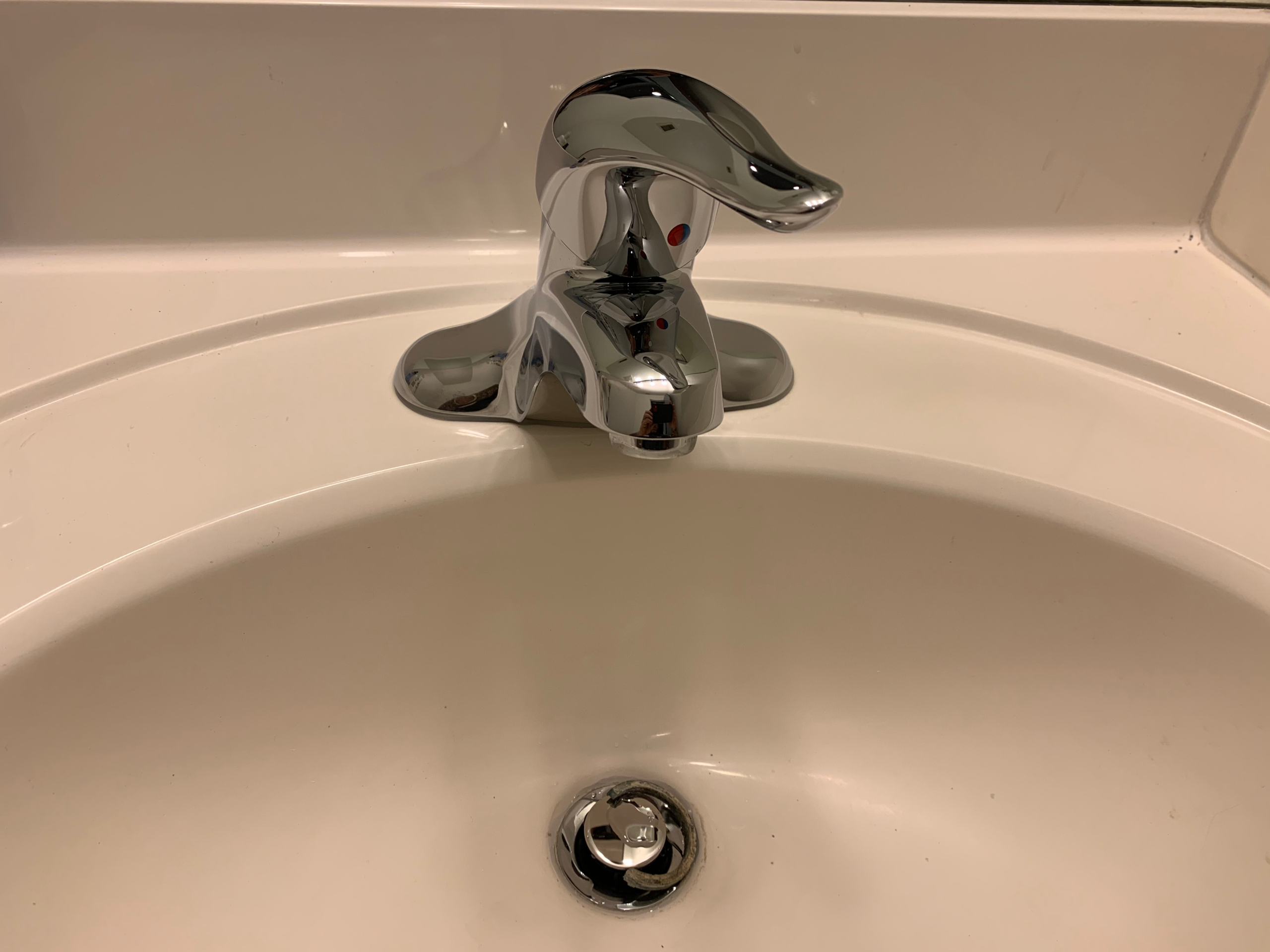 bathroom faucet-service A single-handle bathroom faucet is installed as part of an upgrade.