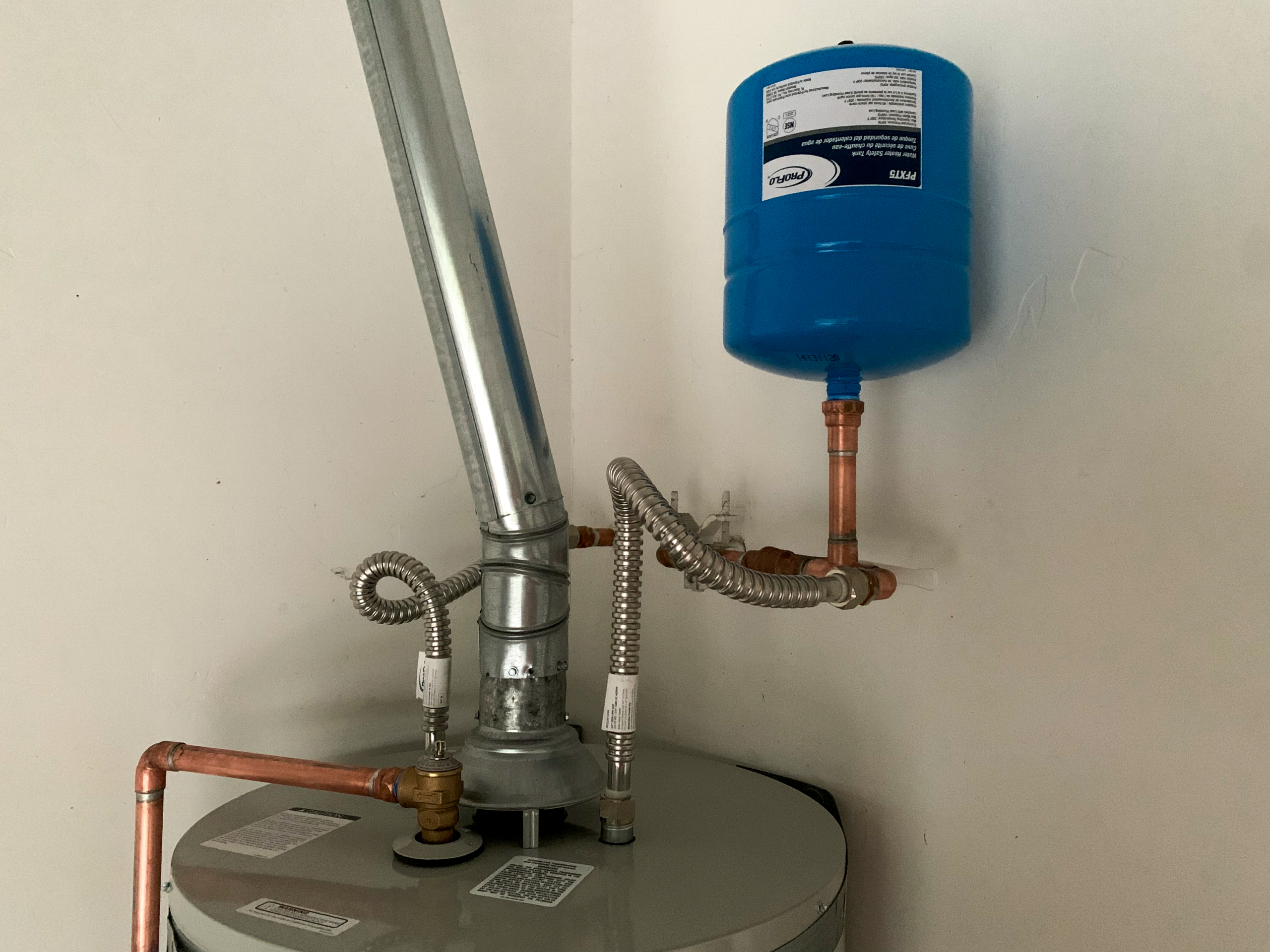 expansion-tank-installation-escondido An expansion tank is installed during routine water heater maintenance in Escondido to ensure safe water pressure in the home.